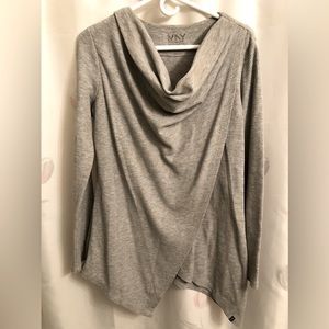 Marc New York Sz XL GRAY COWL NECK wrap-around BEAUTIFUL sweater
